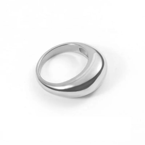 Anel Feminino de Aço Inoxidável   Design Geométrico Minimalista