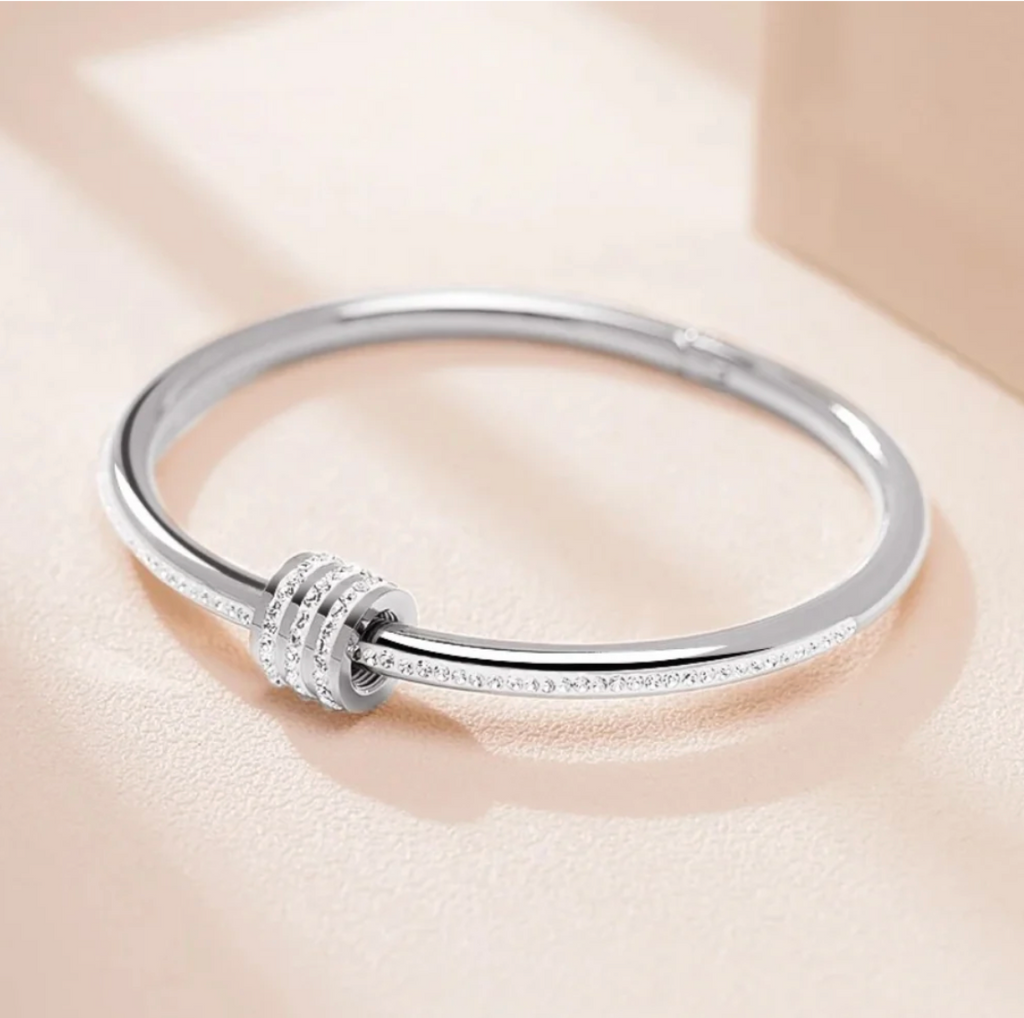 Pulseira Diana - Aço Inoxidável Cravejada com Zircônia