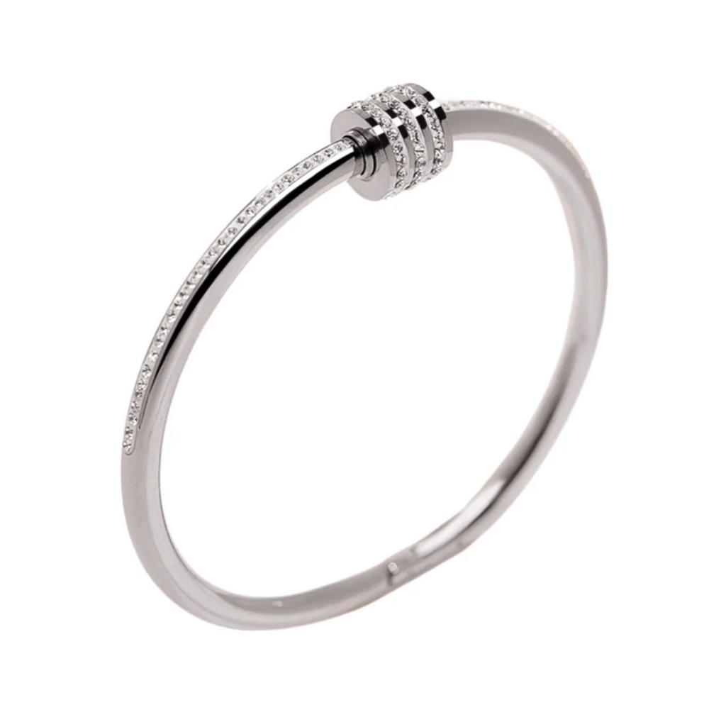 Pulseira Diana - Aço Inoxidável Cravejada com Zircônia