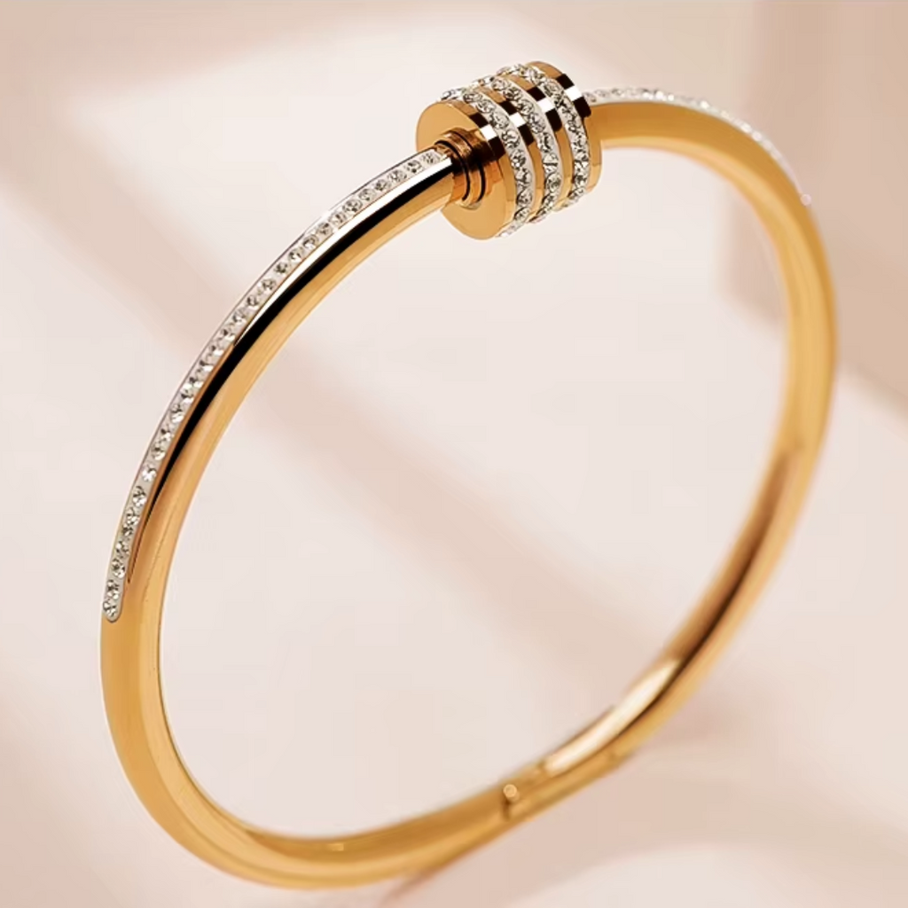 Pulseira Diana - Aço Inoxidável Cravejada com Zircônia