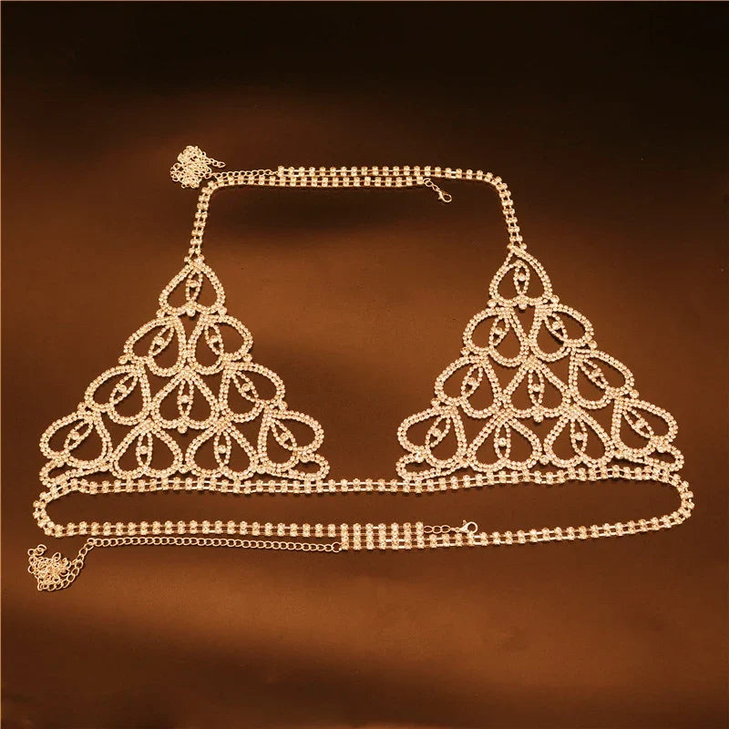 Body Chain com Cristais Harness Glam