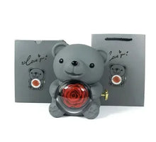Carregar imagem no visualizador da galeria, O URSO E A ROSA - Colar e Caixa de Joias Surpresa com Urso Giratório