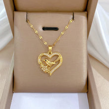 Carregar imagem no visualizador da galeria, Colar Amor em Aço Inoxidável com Zircônia   Presente Ideal