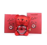 O URSO E A ROSA - Colar e Caixa de Joias Surpresa com Urso Giratório