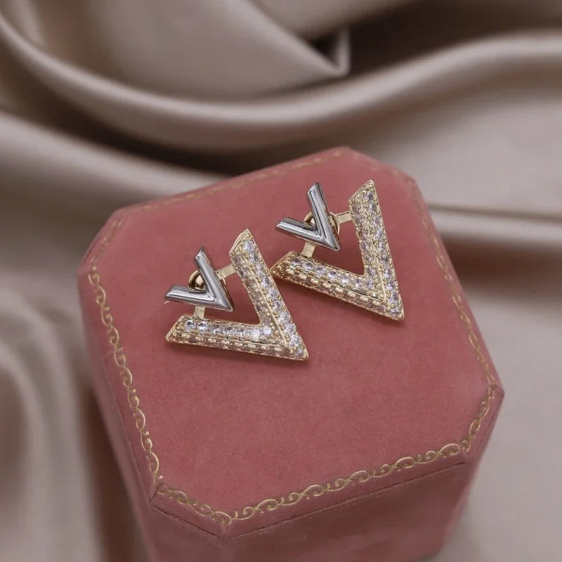 Brincos Zircon com Banho 14K