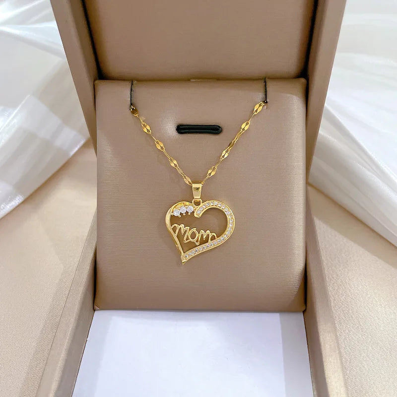 Colar Amor em Aço Inoxidável com Zircônia   Presente Ideal