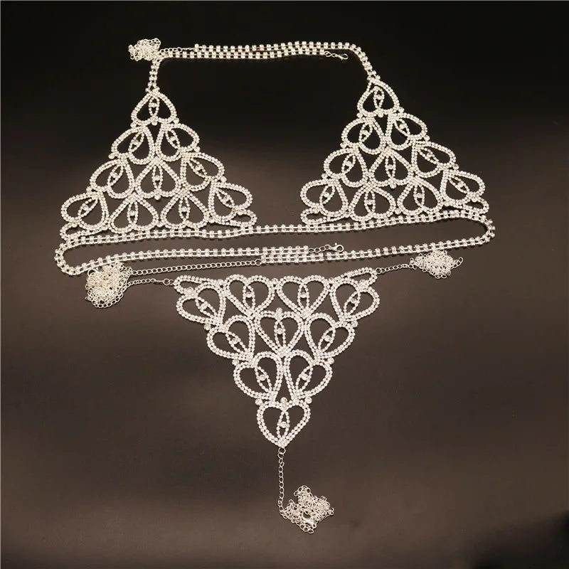 Body Chain com Cristais Harness Glam