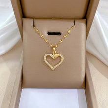 Carregar imagem no visualizador da galeria, Colar Amor em Aço Inoxidável com Zircônia   Presente Ideal