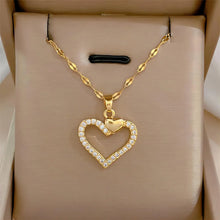 Carregar imagem no visualizador da galeria, Colar Amor em Aço Inoxidável com Zircônia   Presente Ideal