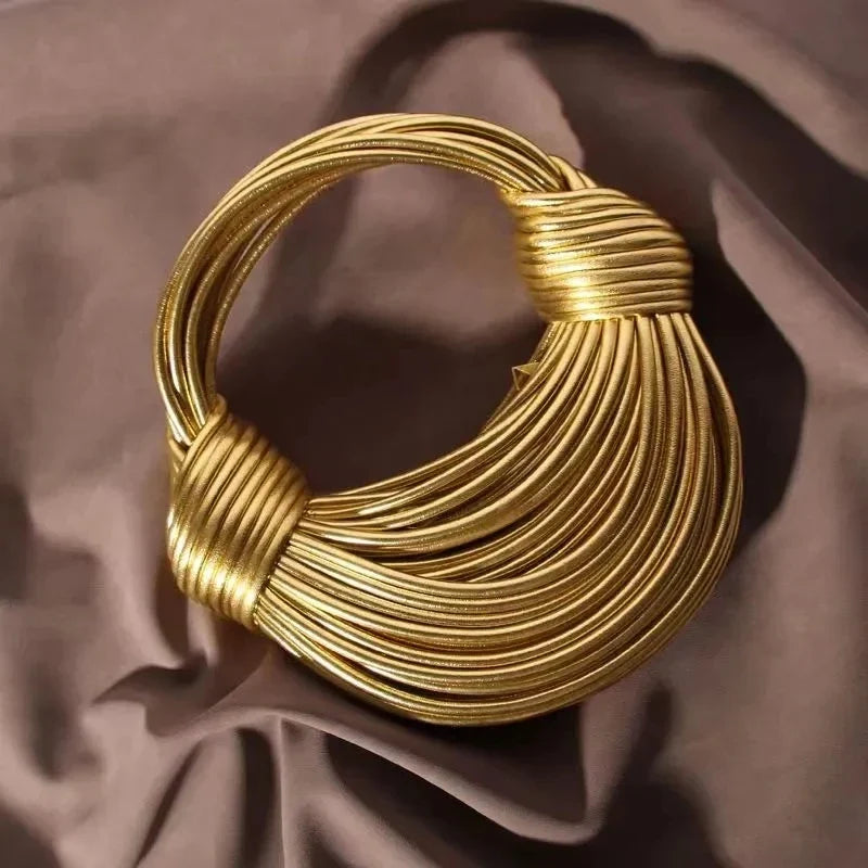 Bolsa Metálica Jade com Alça de Nó