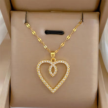 Carregar imagem no visualizador da galeria, Colar Amor em Aço Inoxidável com Zircônia   Presente Ideal