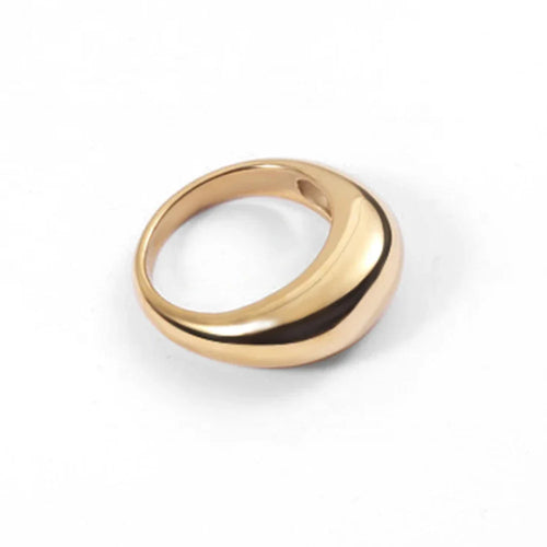 Anel Feminino de Aço Inoxidável   Design Geométrico Minimalista