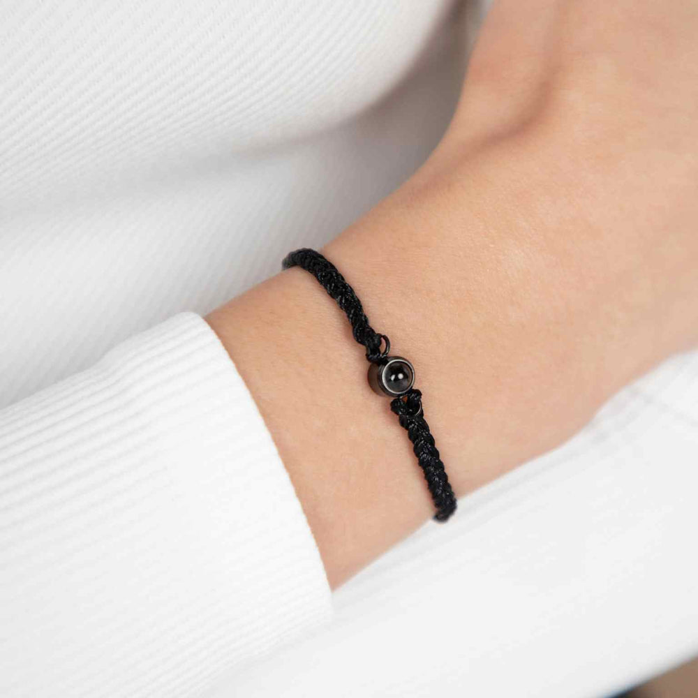 Pulseira de Corda Ajustável com Foto Especial