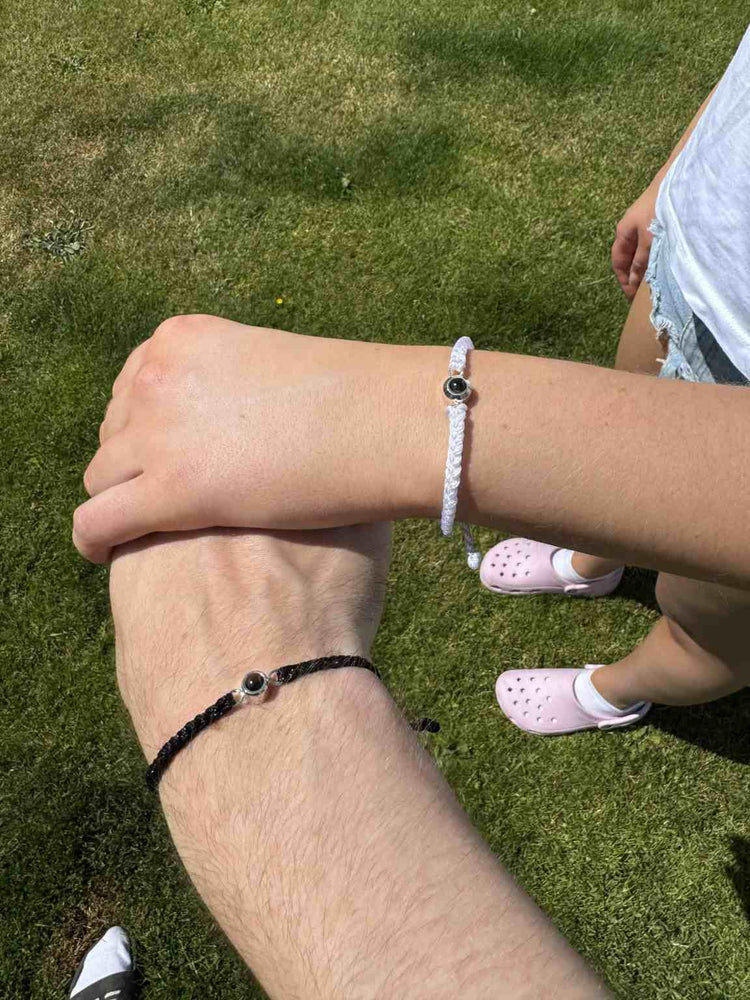 Pulseira de Corda Ajustável com Foto Especial