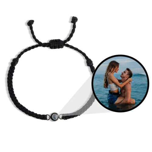 Pulseira de Corda Ajustável com Foto Especial