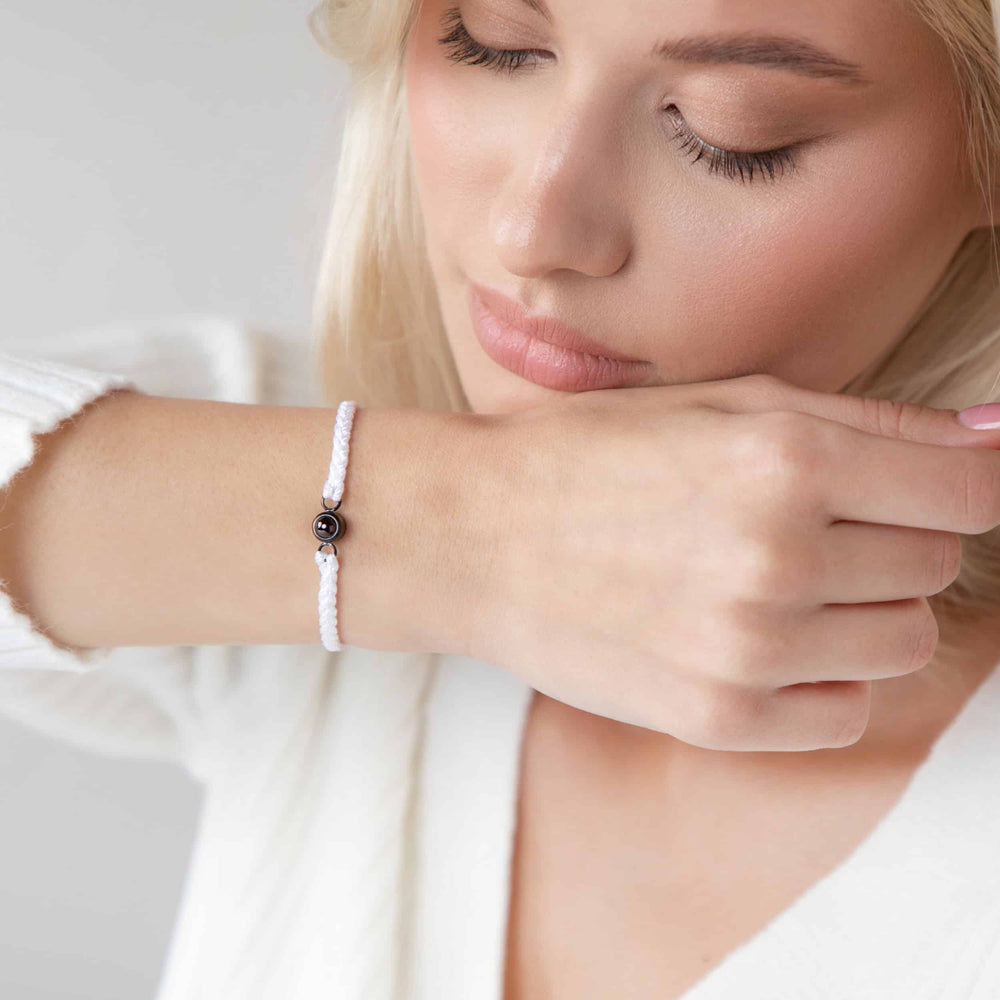 Pulseira de Corda Ajustável com Foto Especial